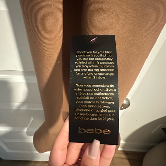 bebe Strapless Brown Peplum Dress - Picture 6 of 8